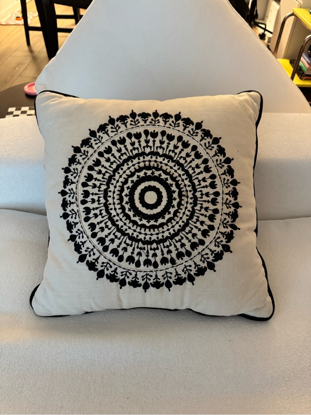 Target Black and Cream Mandala Accent Pillow